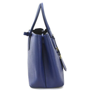 Prada Double Saffiano Cuir Navy Tote Blue